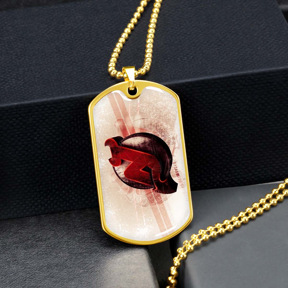Ice Hockey - HKD001 - New Jersey Devils - Bold Sports Emblem - Ice Hockey Dog Tag - Military Ball Chain - Luxury Dog Tag