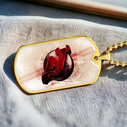 Ice Hockey - HKD001 - New Jersey Devils - Bold Sports Emblem - Ice Hockey Dog Tag - Military Ball Chain - Luxury Dog Tag