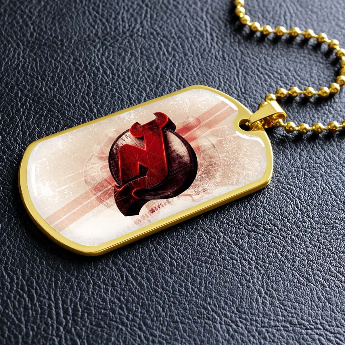 Ice Hockey - HKD001 - New Jersey Devils - Bold Sports Emblem - Ice Hockey Dog Tag - Military Ball Chain - Luxury Dog Tag