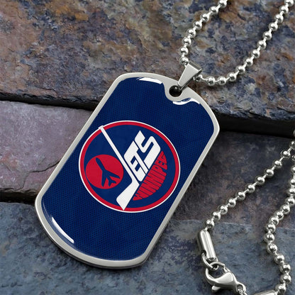 Ice Hockey - HKD002 - Winnipeg Jets Sports - Ice Hockey Dog Tag - Military Ball Chain - Luxury Dog Tag