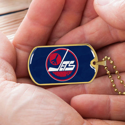 Ice Hockey - HKD002 - Winnipeg Jets Sports - Ice Hockey Dog Tag - Military Ball Chain - Luxury Dog Tag
