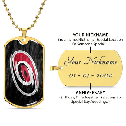 Ice Hockey - HKD004 - Carolina Hurricanes - Ice Hockey Dog Tag - Military Ball Chain - Luxury Dog Tag