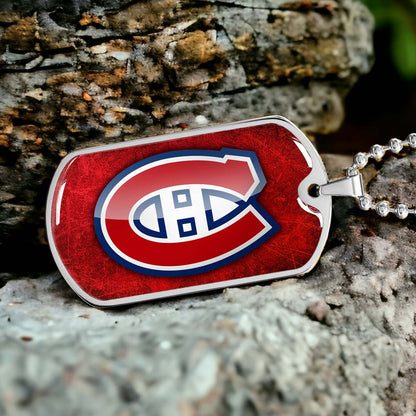 Ice Hockey - HKD005 - Canadiens - Ice Hockey Dog Tag - Military Ball Chain - Luxury Dog Tag