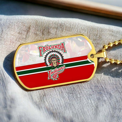 Ice Hockey - HKD006 - Frolunda Indians - FHC Golden - Ice Hockey Dog Tag - Military Ball Chain - Luxury Dog Tag