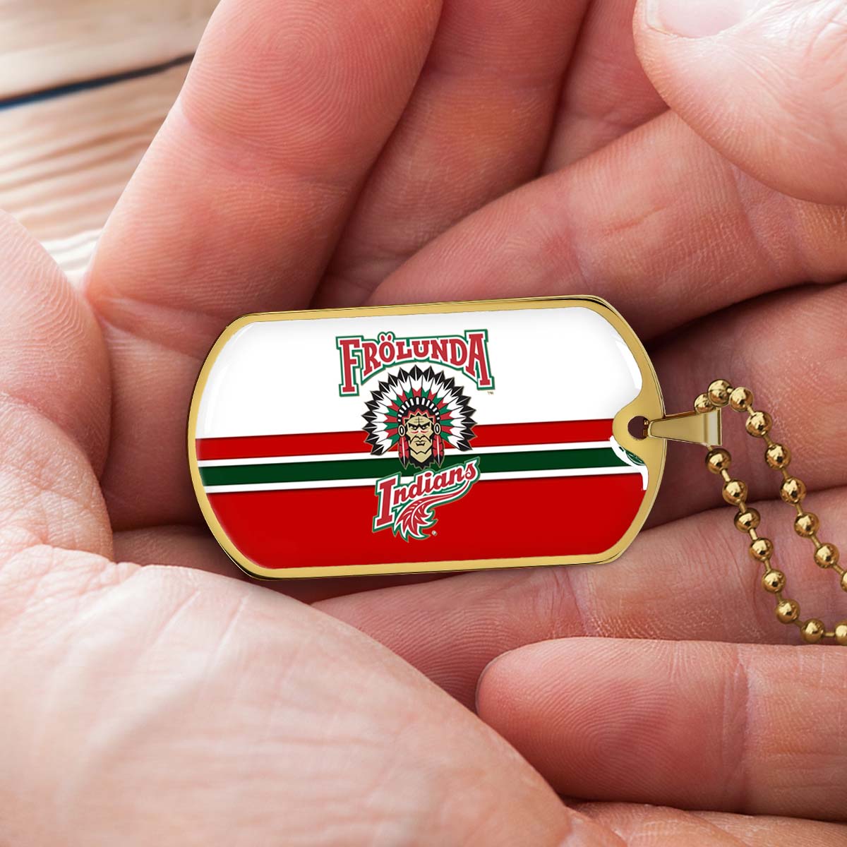 Ice Hockey - HKD007 - Frolunda Indians - FHC Golden - Ice Hockey Dog Tag - Military Ball Chain - Luxury Dog Tag