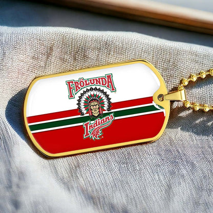 Ice Hockey - HKD007 - Frolunda Indians - FHC Golden - Ice Hockey Dog Tag - Military Ball Chain - Luxury Dog Tag