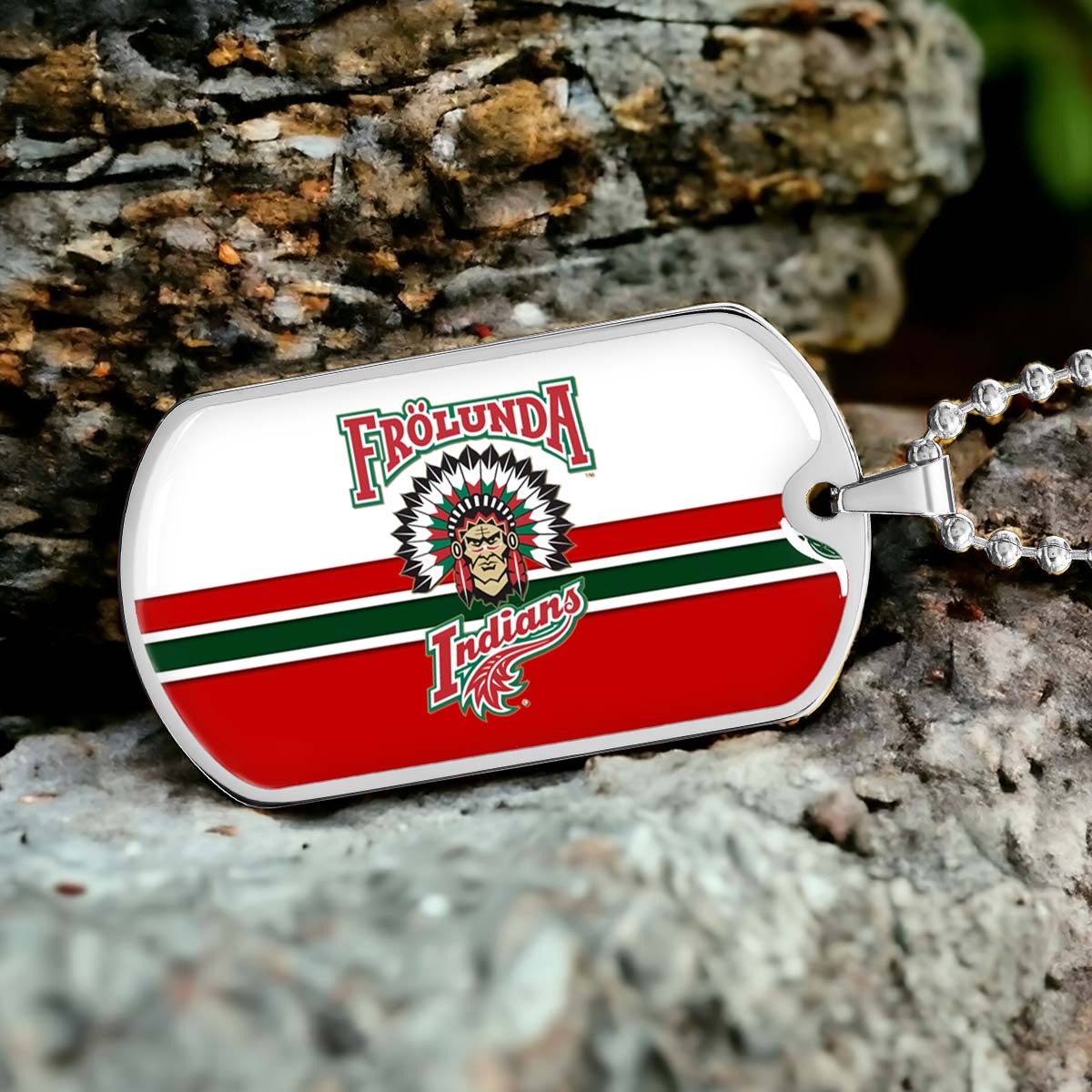 Ice Hockey - HKD007 - Frolunda Indians - FHC Golden - Ice Hockey Dog Tag - Military Ball Chain - Luxury Dog Tag