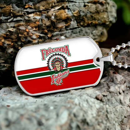 Ice Hockey - HKD007 - Frolunda Indians - FHC Golden - Ice Hockey Dog Tag - Military Ball Chain - Luxury Dog Tag