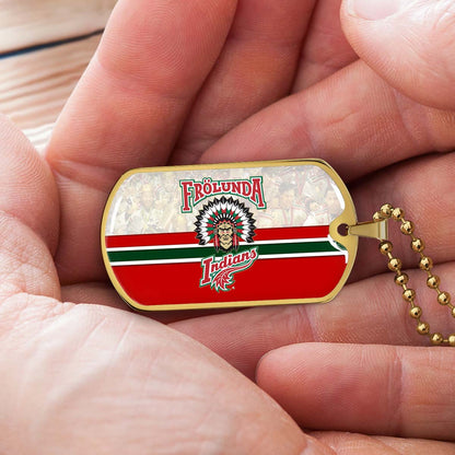 Ice Hockey - HKD008 - Frolunda Indians - FHC Golden - Ice Hockey Dog Tag - Military Ball Chain - Luxury Dog Tag