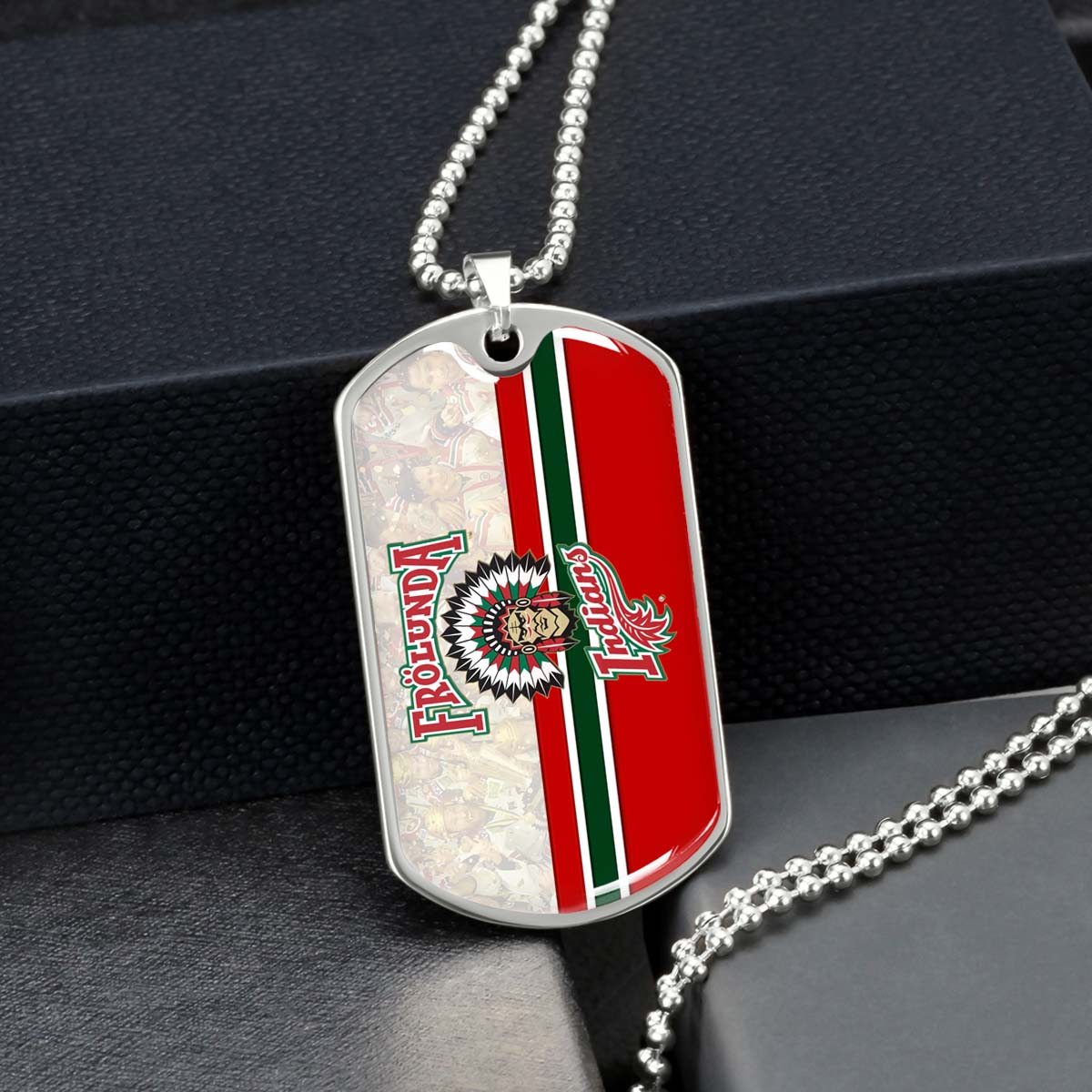 Ice Hockey - HKD008 - Frolunda Indians - FHC Golden - Ice Hockey Dog Tag - Military Ball Chain - Luxury Dog Tag