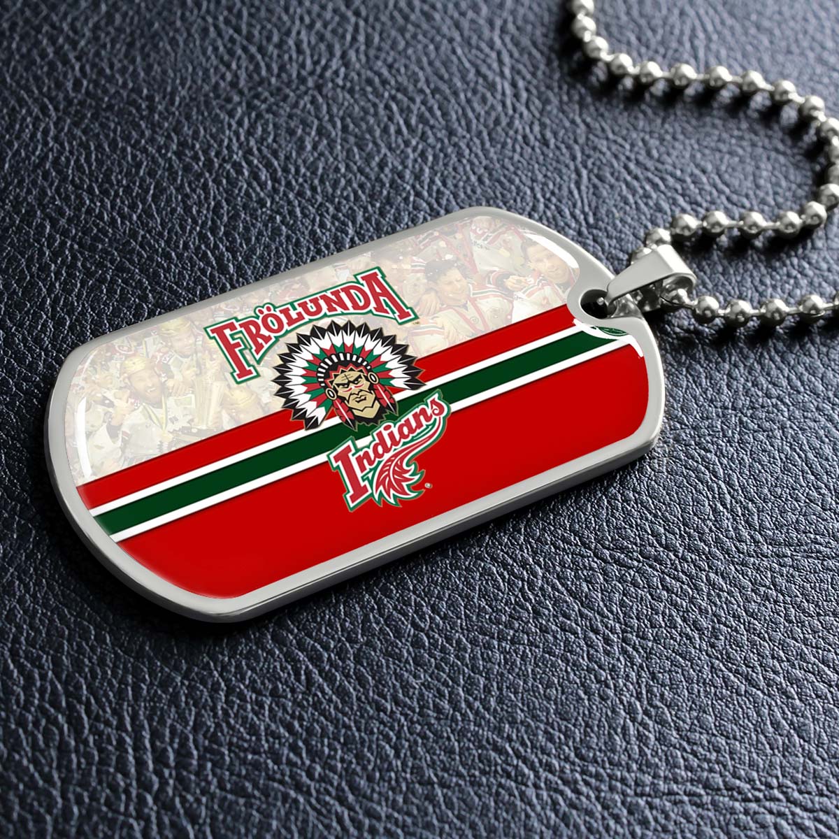 Ice Hockey - HKD008 - Frolunda Indians - FHC Golden - Ice Hockey Dog Tag - Military Ball Chain - Luxury Dog Tag