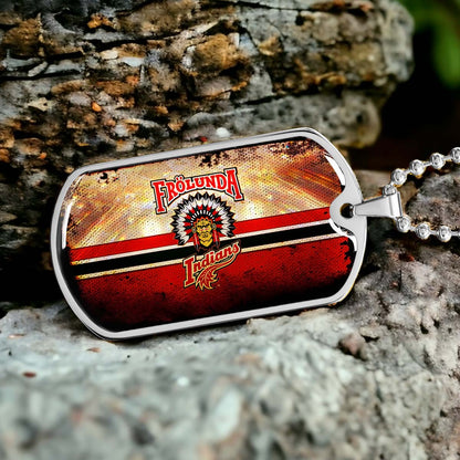 Ice Hockey - HKD009 - Frolunda Indians - FHC Golden - Ice Hockey Dog Tag - Military Ball Chain - Luxury Dog Tag