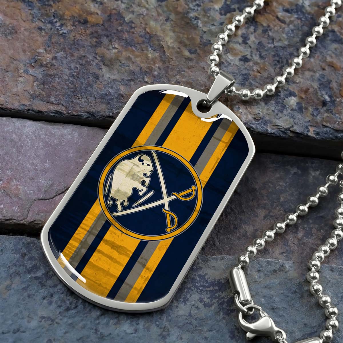 Ice Hockey - HKD012 - Buffalo Sabres - Ice Hockey Dog Tag - Military Ball Chain - Luxury Dog Tag
