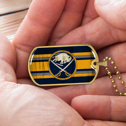 Ice Hockey - HKD012 - Buffalo Sabres - Ice Hockey Dog Tag - Military Ball Chain - Luxury Dog Tag