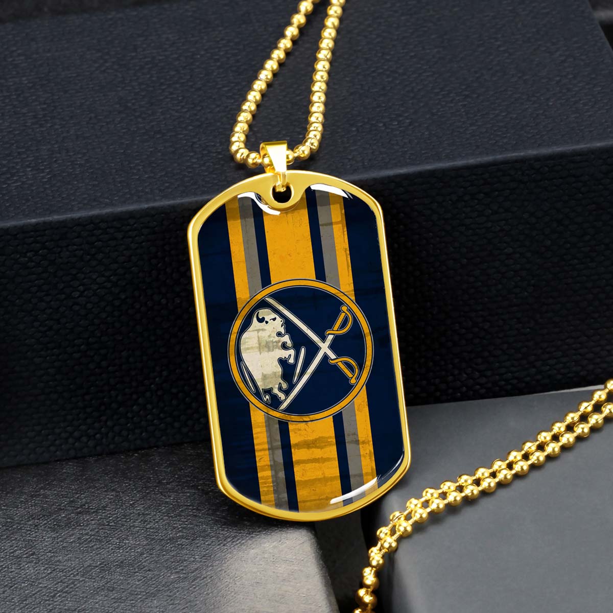 Ice Hockey - HKD012 - Buffalo Sabres - Ice Hockey Dog Tag - Military Ball Chain - Luxury Dog Tag