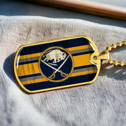 Ice Hockey - HKD012 - Buffalo Sabres - Ice Hockey Dog Tag - Military Ball Chain - Luxury Dog Tag