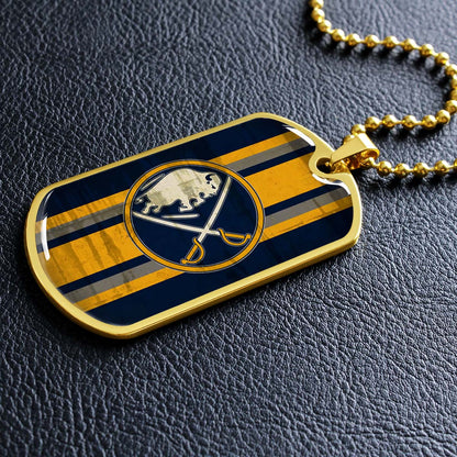 Ice Hockey - HKD012 - Buffalo Sabres - Ice Hockey Dog Tag - Military Ball Chain - Luxury Dog Tag