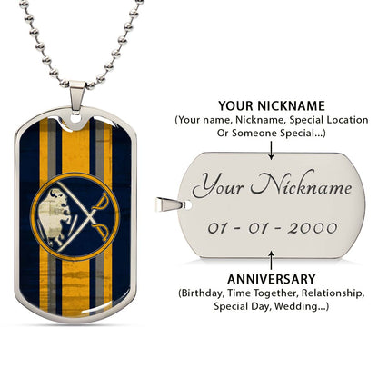 Ice Hockey - HKD012 - Buffalo Sabres - Ice Hockey Dog Tag - Military Ball Chain - Luxury Dog Tag