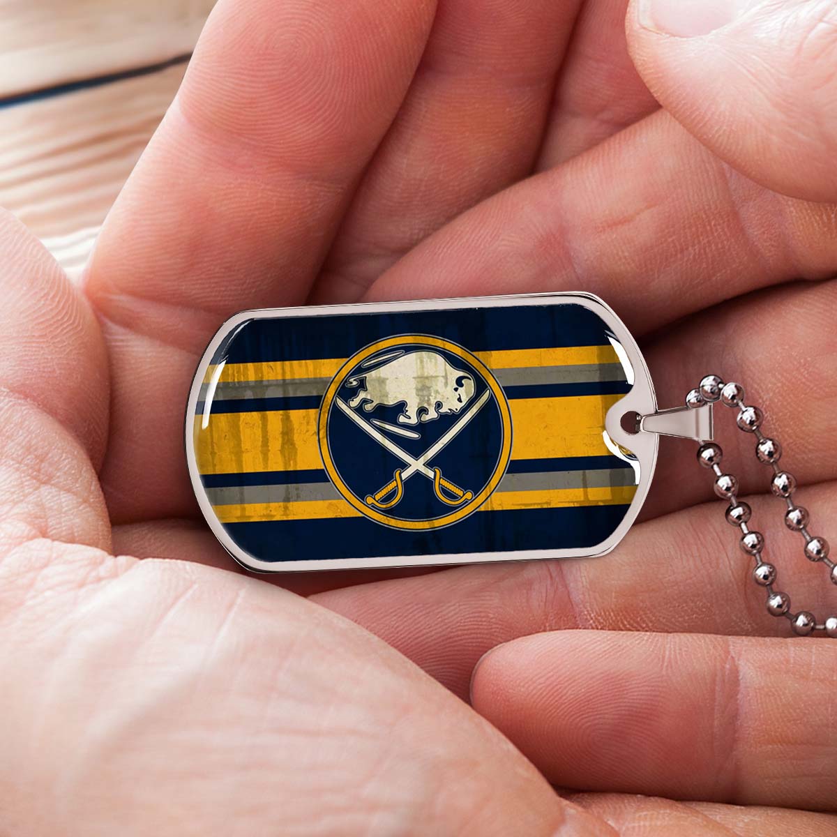 Ice Hockey - HKD012 - Buffalo Sabres - Ice Hockey Dog Tag - Military Ball Chain - Luxury Dog Tag
