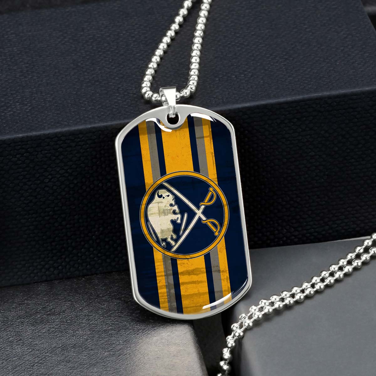 Ice Hockey - HKD012 - Buffalo Sabres - Ice Hockey Dog Tag - Military Ball Chain - Luxury Dog Tag