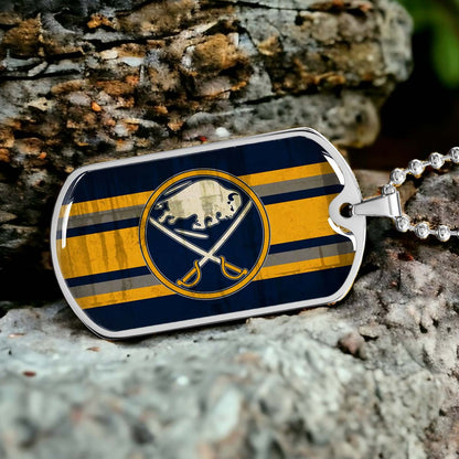 Ice Hockey - HKD012 - Buffalo Sabres - Ice Hockey Dog Tag - Military Ball Chain - Luxury Dog Tag