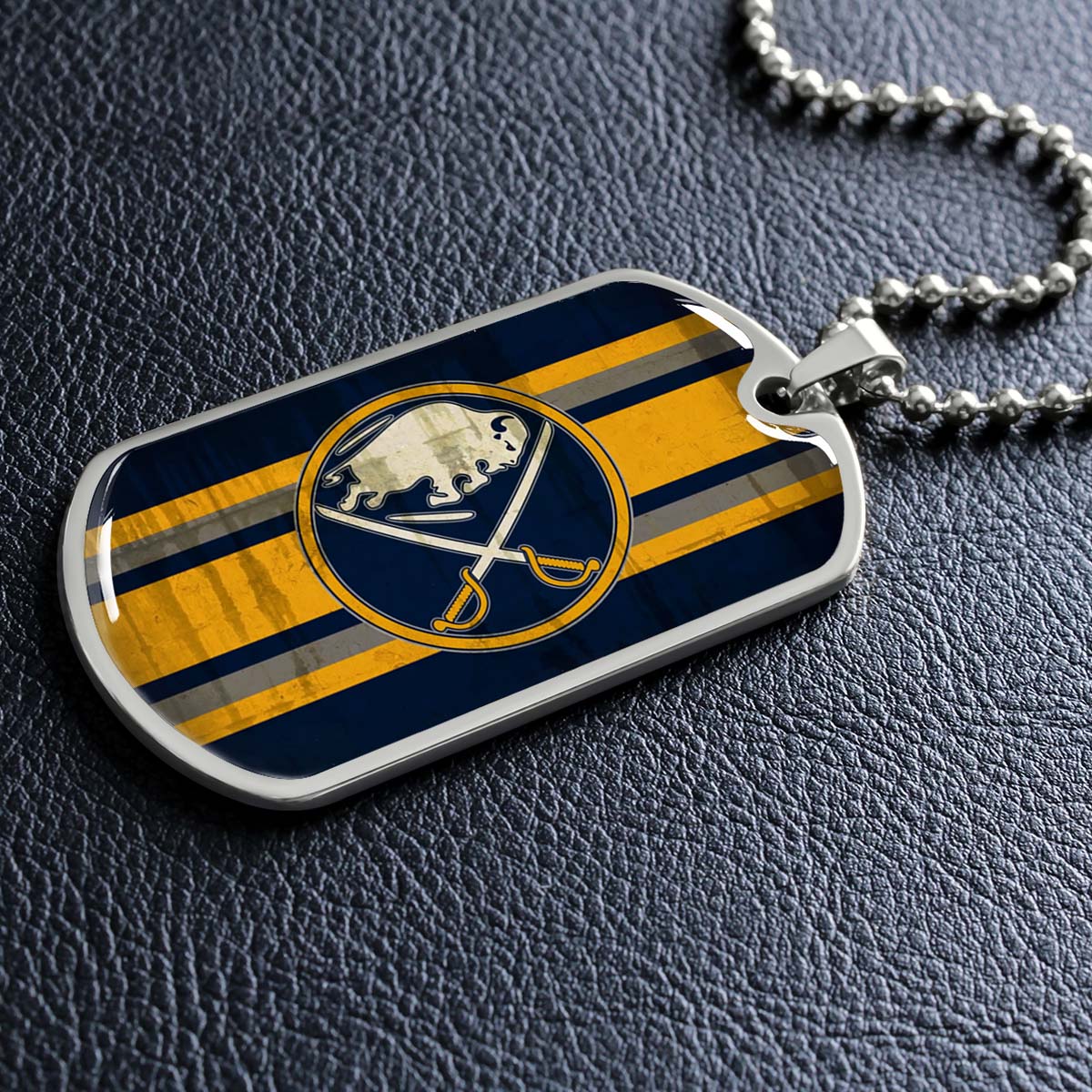 Ice Hockey - HKD012 - Buffalo Sabres - Ice Hockey Dog Tag - Military Ball Chain - Luxury Dog Tag
