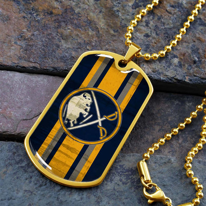 Ice Hockey - HKD012 - Buffalo Sabres - Ice Hockey Dog Tag - Military Ball Chain - Luxury Dog Tag