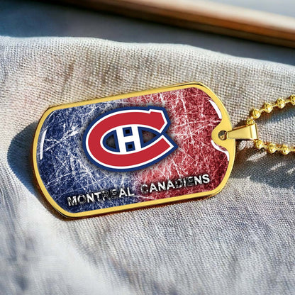 Ice Hockey - HKD013 - Montreal Canadiens - Ice Hockey Dog Tag - Military Ball Chain - Luxury Dog Tag
