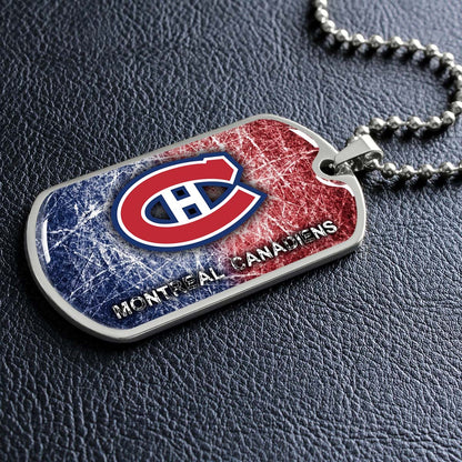 Ice Hockey - HKD013 - Montreal Canadiens - Ice Hockey Dog Tag - Military Ball Chain - Luxury Dog Tag