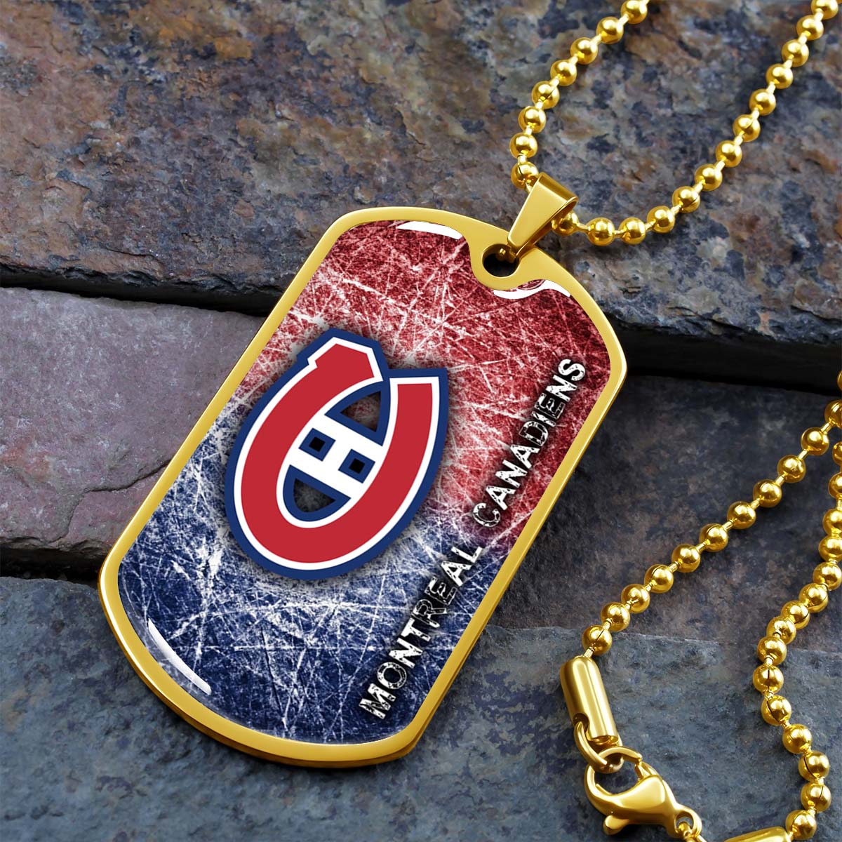 Ice Hockey - HKD013 - Montreal Canadiens - Ice Hockey Dog Tag - Military Ball Chain - Luxury Dog Tag