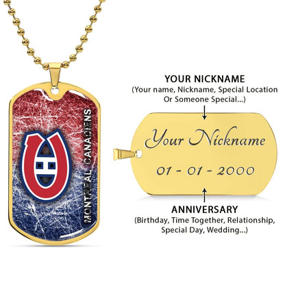 Ice Hockey - HKD013 - Montreal Canadiens - Ice Hockey Dog Tag - Military Ball Chain - Luxury Dog Tag
