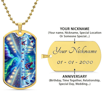Ice Hockey - HKD017 - Spectacular Northern Lights NHL Game - Ice Hockey Dog Tag - Military Ball Chain - Luxury Dog Tag