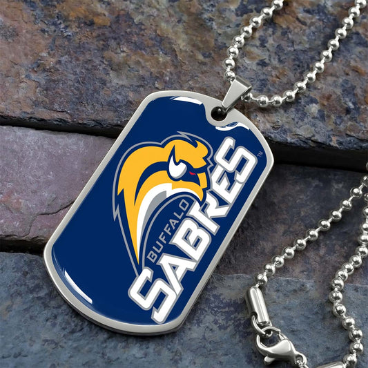 Ice Hockey - HKD018 - Buffalo Sabres Sports - Ice Hockey Dog Tag - Military Ball Chain - Luxury Dog Tag
