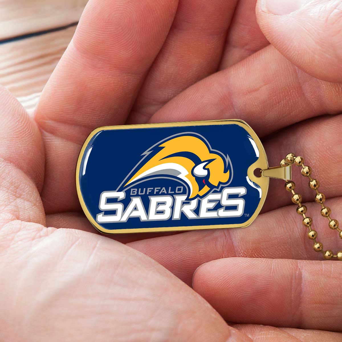Ice Hockey - HKD018 - Buffalo Sabres Sports - Ice Hockey Dog Tag - Military Ball Chain - Luxury Dog Tag