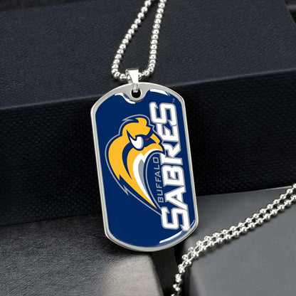Ice Hockey - HKD018 - Buffalo Sabres Sports - Ice Hockey Dog Tag - Military Ball Chain - Luxury Dog Tag