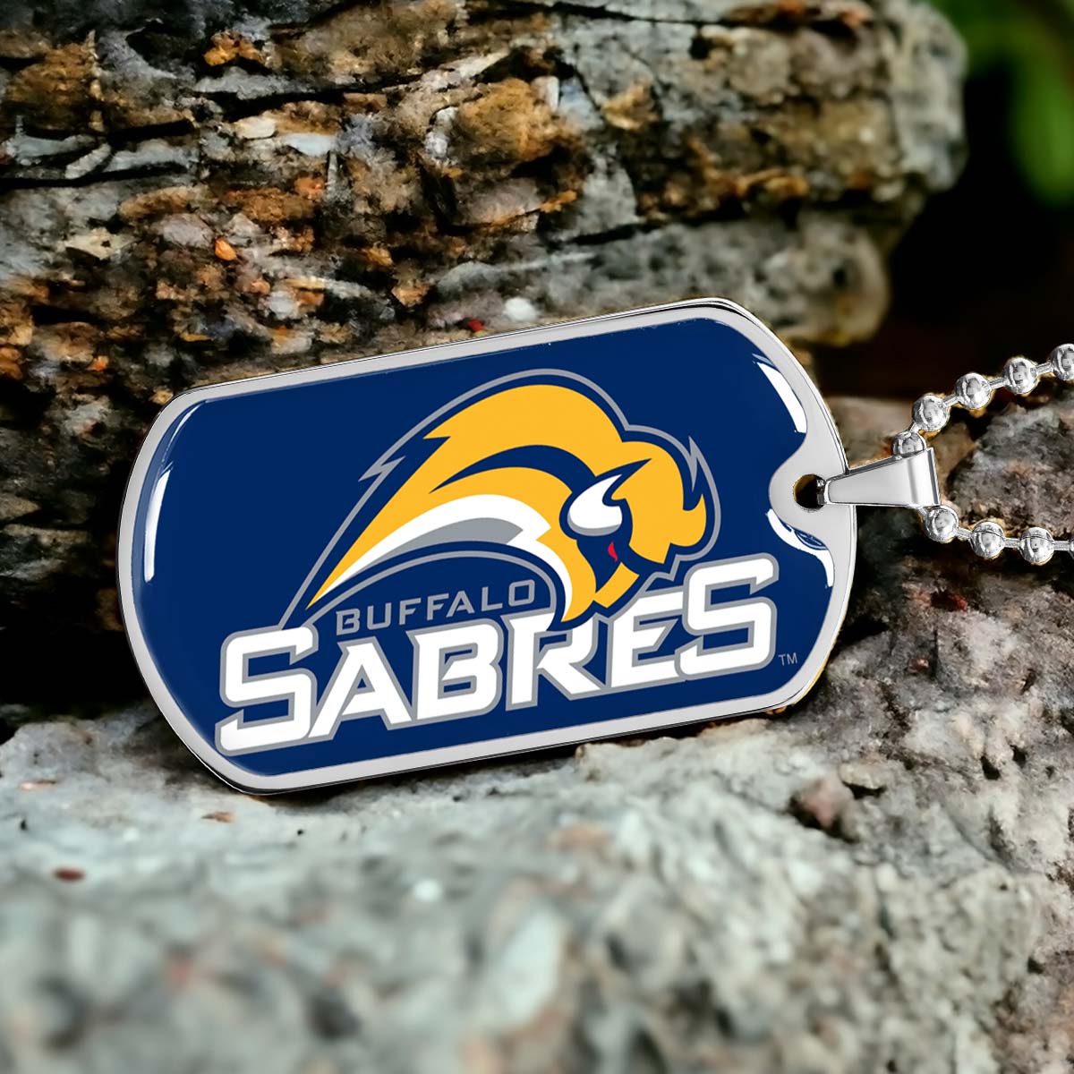 Ice Hockey - HKD018 - Buffalo Sabres Sports - Ice Hockey Dog Tag - Military Ball Chain - Luxury Dog Tag