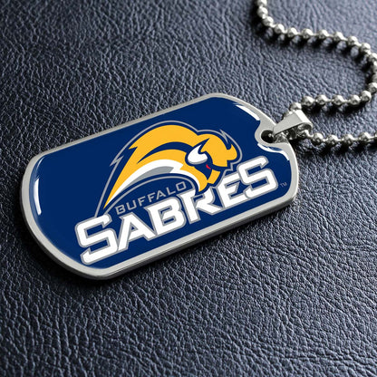Ice Hockey - HKD018 - Buffalo Sabres Sports - Ice Hockey Dog Tag - Military Ball Chain - Luxury Dog Tag