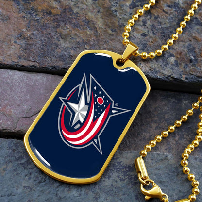 Ice Hockey - HKD022 - Columbus Blue Jackets Sports - Ice Hockey Dog Tag - Military Ball Chain - Luxury Dog Tag