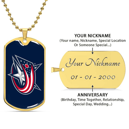 Ice Hockey - HKD022 - Columbus Blue Jackets Sports - Ice Hockey Dog Tag - Military Ball Chain - Luxury Dog Tag