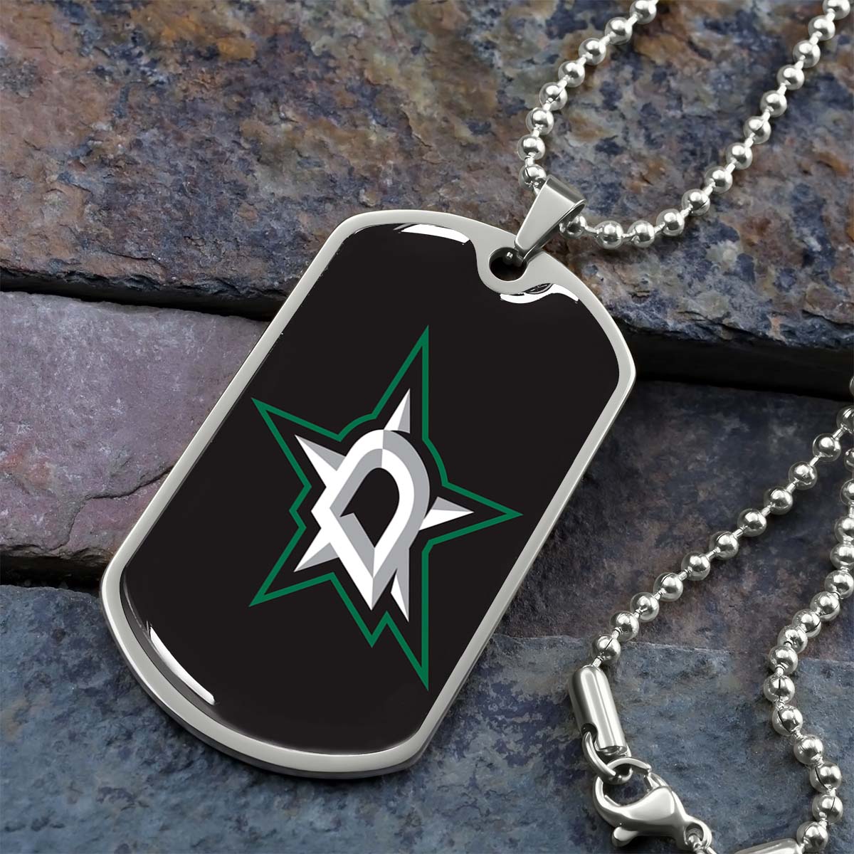 Ice Hockey - HKD023 - Dallas Stars Sports - Ice Hockey Dog Tag - Military Ball Chain - Luxury Dog Tag