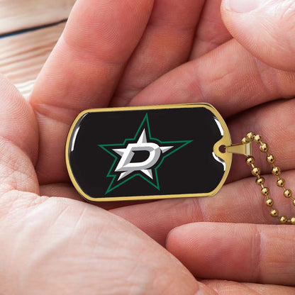 Ice Hockey - HKD023 - Dallas Stars Sports - Ice Hockey Dog Tag - Military Ball Chain - Luxury Dog Tag