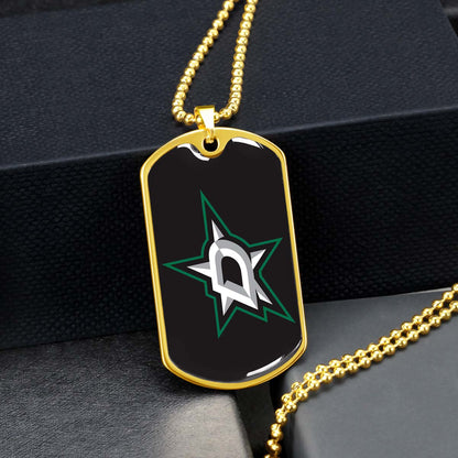 Ice Hockey - HKD023 - Dallas Stars Sports - Ice Hockey Dog Tag - Military Ball Chain - Luxury Dog Tag