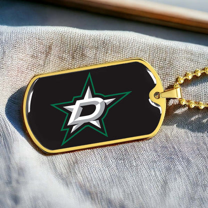 Ice Hockey - HKD023 - Dallas Stars Sports - Ice Hockey Dog Tag - Military Ball Chain - Luxury Dog Tag
