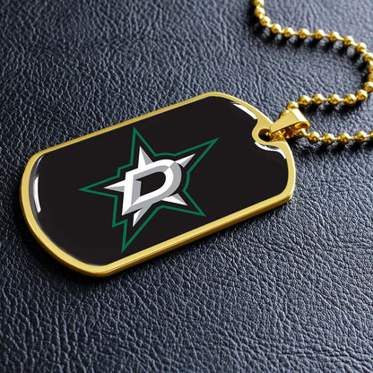 Ice Hockey - HKD023 - Dallas Stars Sports - Ice Hockey Dog Tag - Military Ball Chain - Luxury Dog Tag