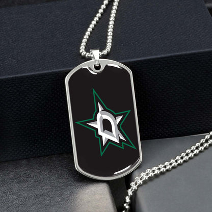 Ice Hockey - HKD023 - Dallas Stars Sports - Ice Hockey Dog Tag - Military Ball Chain - Luxury Dog Tag