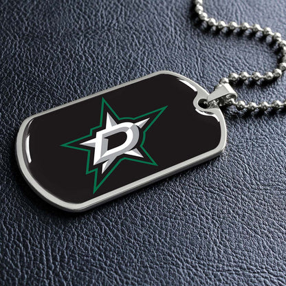 Ice Hockey - HKD023 - Dallas Stars Sports - Ice Hockey Dog Tag - Military Ball Chain - Luxury Dog Tag