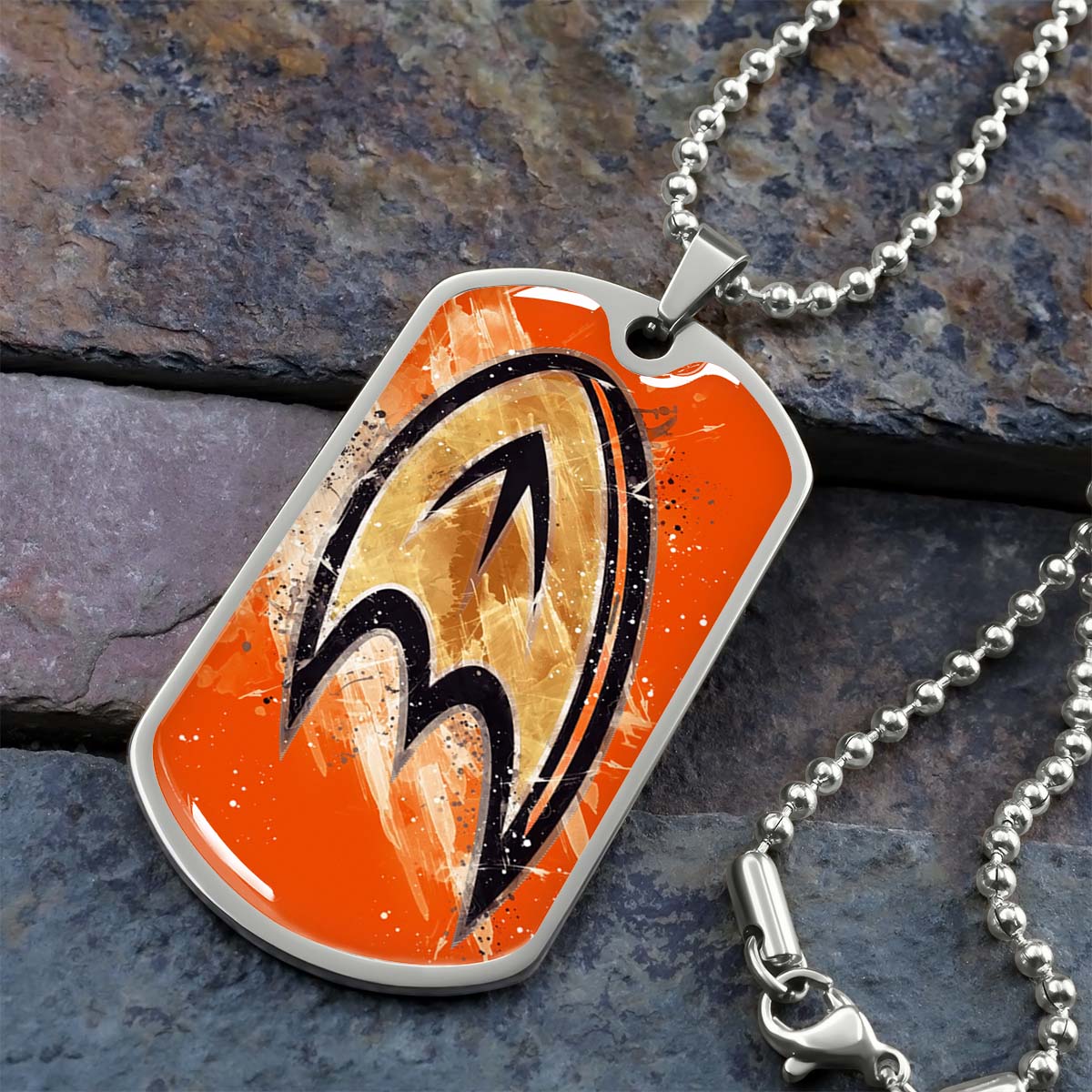 Ice Hockey - HKD025 - Anaheim Ducks Sports - Ice Hockey Dog Tag - Military Ball Chain - Luxury Dog Tag