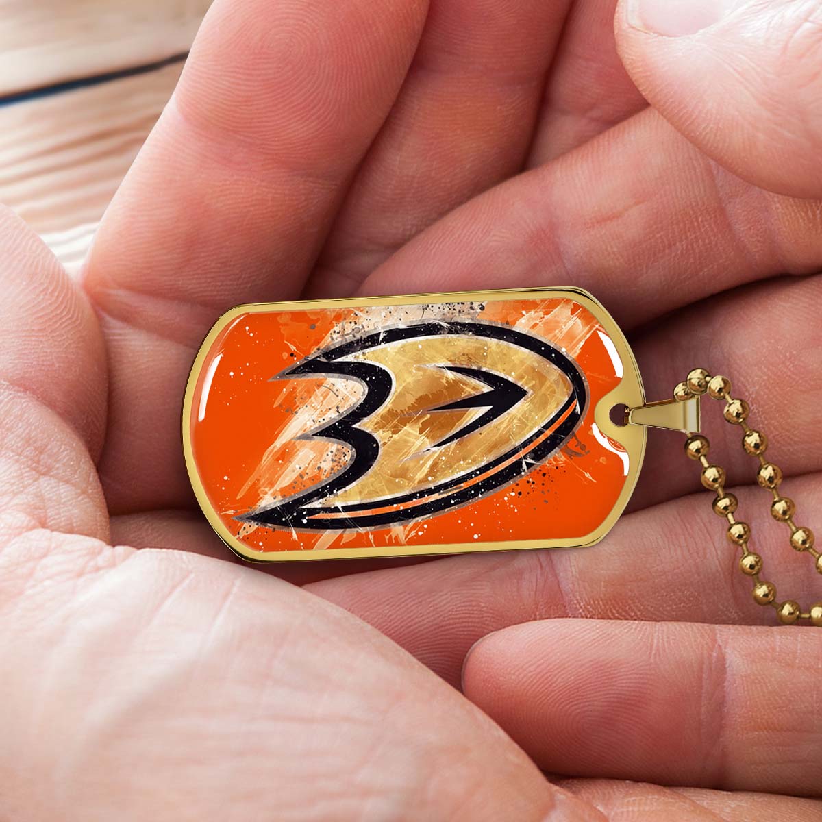 Ice Hockey - HKD025 - Anaheim Ducks Sports - Ice Hockey Dog Tag - Military Ball Chain - Luxury Dog Tag