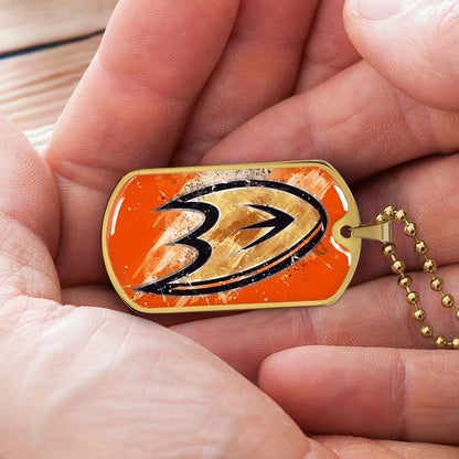 Ice Hockey - HKD025 - Anaheim Ducks Sports - Ice Hockey Dog Tag - Military Ball Chain - Luxury Dog Tag