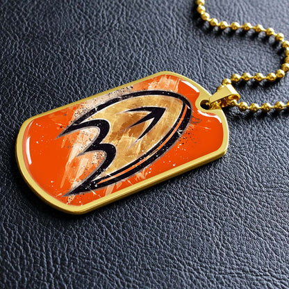 Ice Hockey - HKD025 - Anaheim Ducks Sports - Ice Hockey Dog Tag - Military Ball Chain - Luxury Dog Tag
